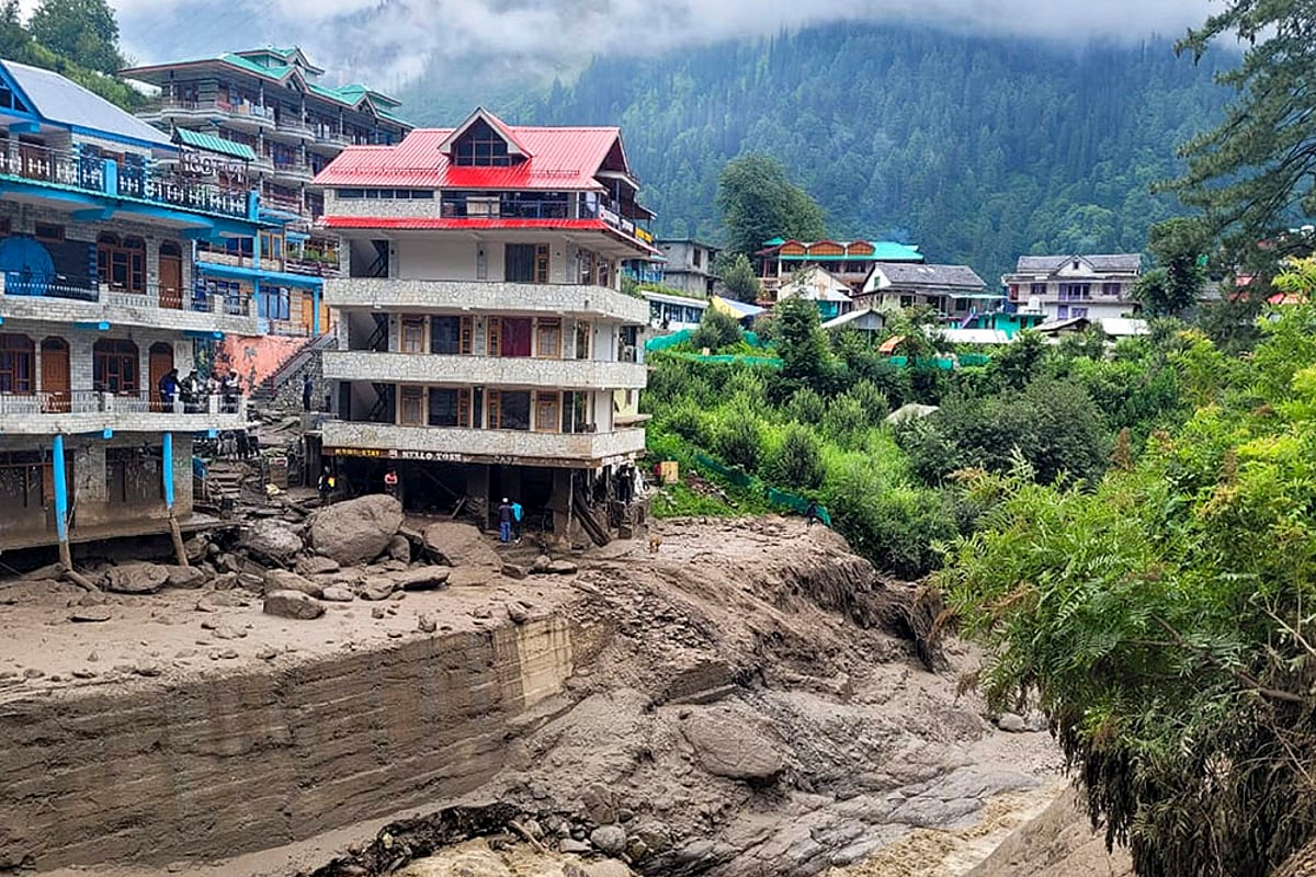 cloud-burst hit Tosh hills in Manikaran, in Kullu